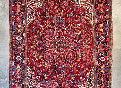 7'9"x11'4" Hand-Knotted 100% Wool Pile Herize Rug