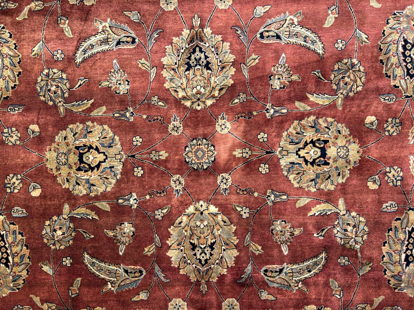 8'10"x12'3" Hand-Knotted 100% Wool Pile Indian Rug