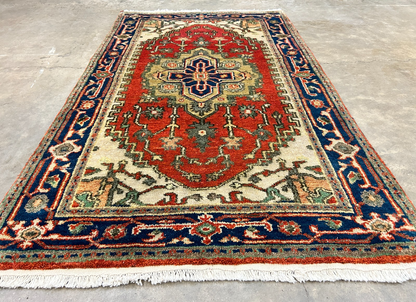 3'x5' Hand-Knotted 100% Wool Pile IndoSerapi Rug