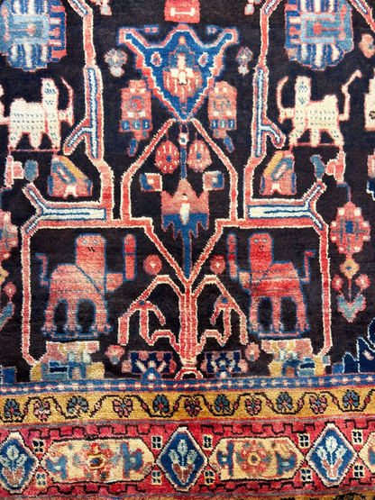 5'4" x 10'5" Hand-Knotted 100% Wool Pile Nahavande Area Rug