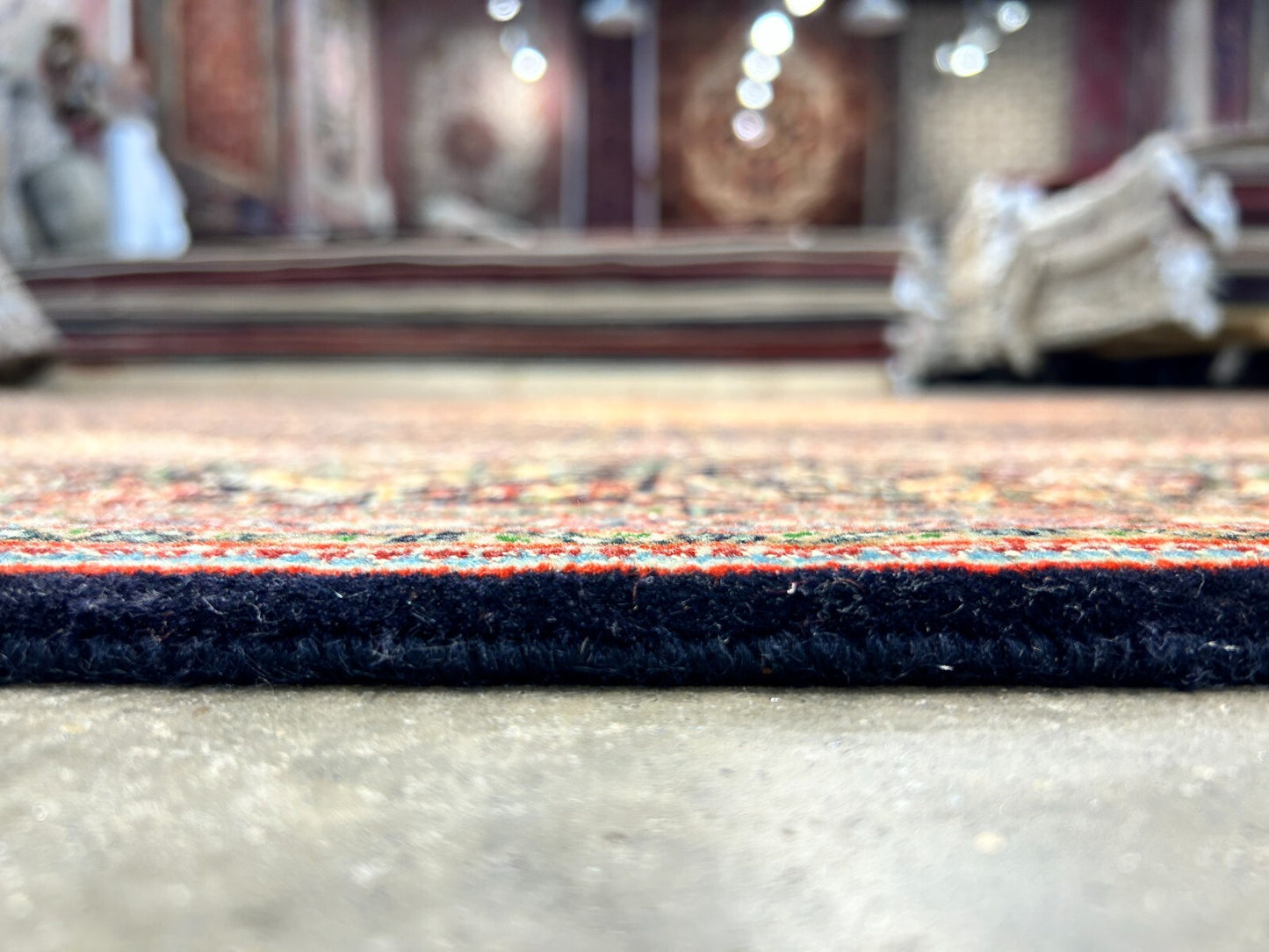 6'8"x10'2" Fine Hand-Knotted Wool & Silk Oriental Tabrize Rug - Area Carpet