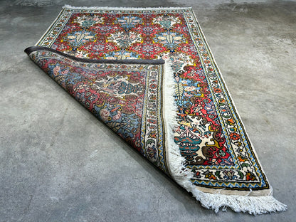 3'5"x5'2" Hand-Knotted 100% Lamb Wool Bakhtiarie Carpet - Area Rug