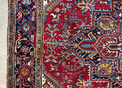 8'2"x10'8" Vintage Hand-Knotted 100% Wool Pile Herize Area Rug - Carpet