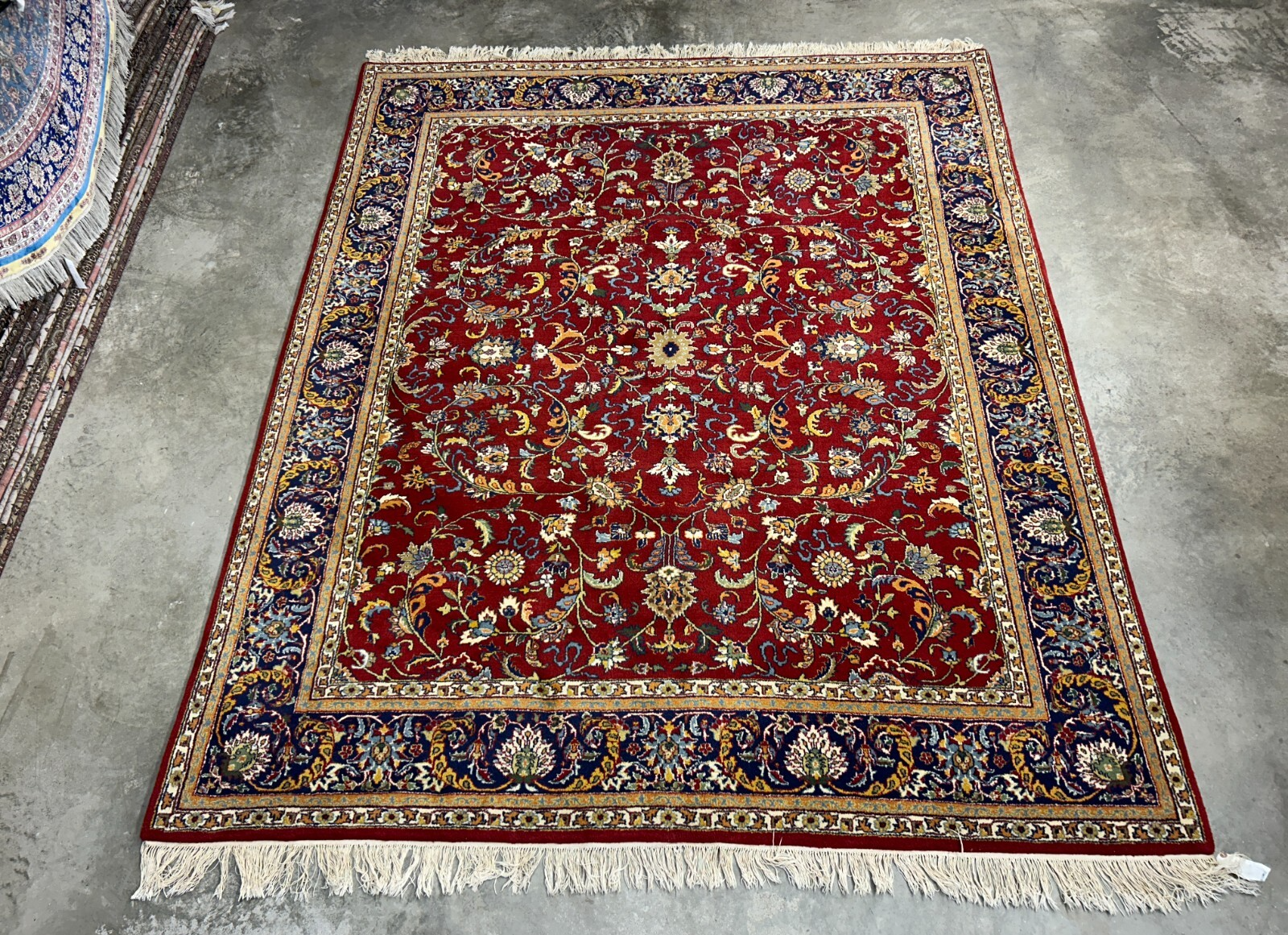 7'11"x9'7" Hand-Knotted 100% Wool Pile Qume Rug