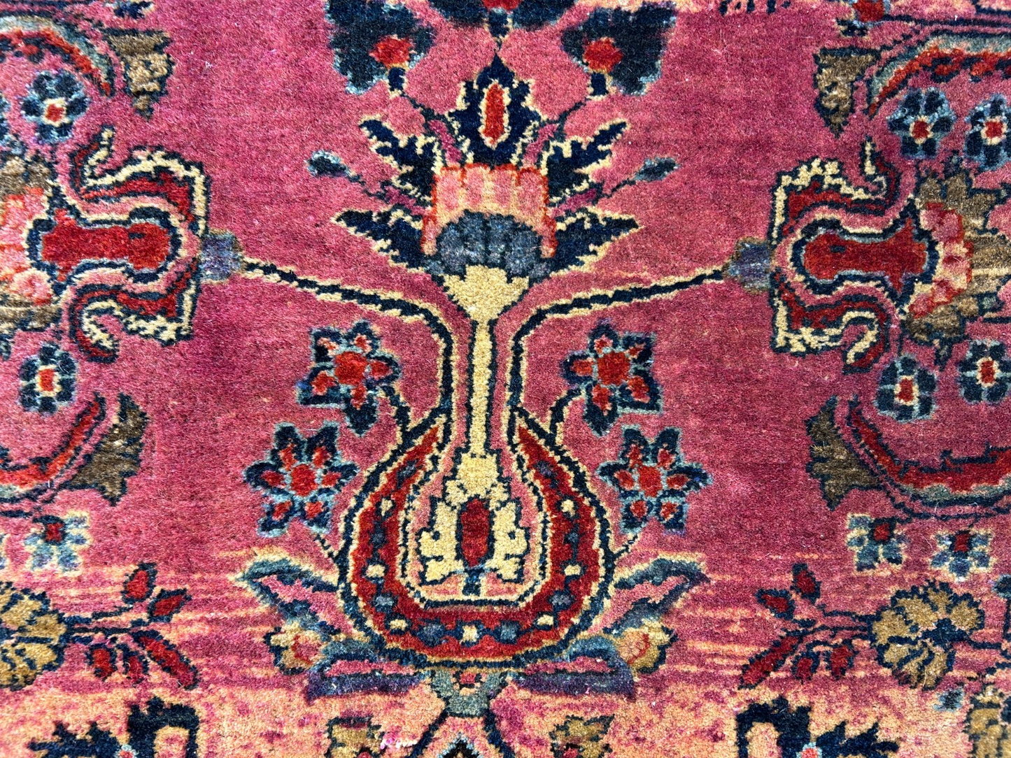 2'7"x4'10" Antique Hand-Knotted 100% Wool Pile Sarouke Area Rug - Carpet