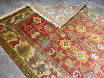 6'2"x8'11" Hand-Knotted 100% Wool Pile India-Farahane Carpet - Area Rug