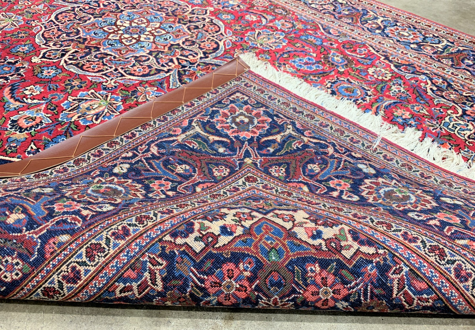 4'3" x 6'11'' Antique Hand-Knotted 100% Wool Pile Kashane Area Rug