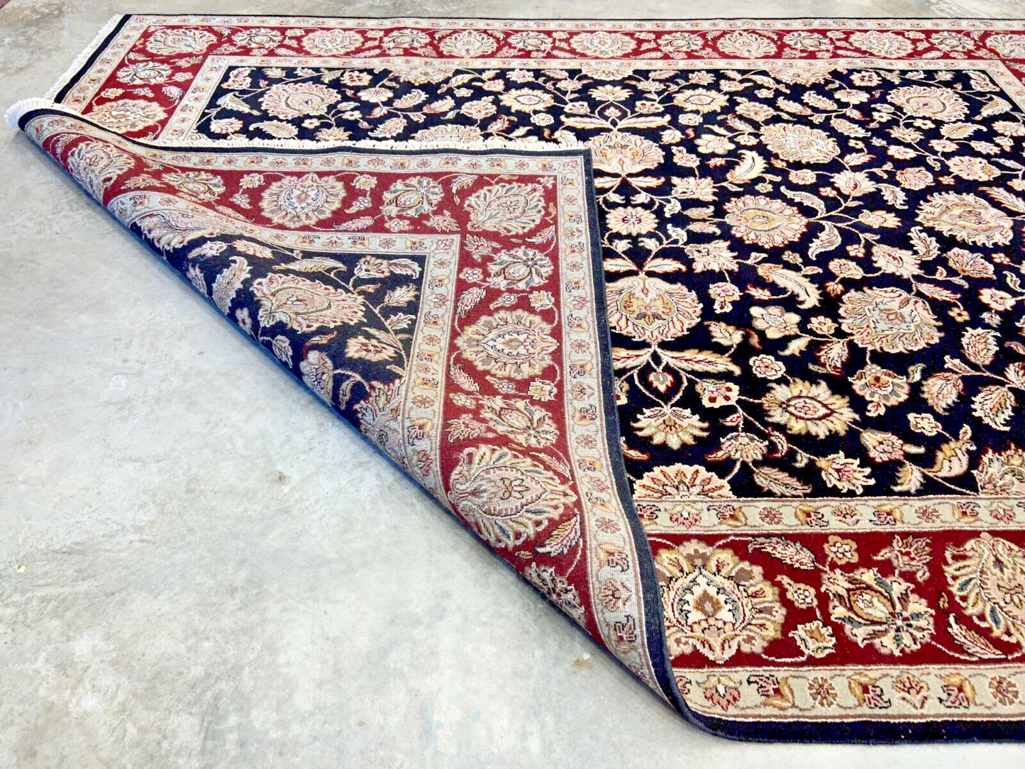 9' x 12' Hand-Knotted 100% Wool Carpet - Indian Agra Area Rug