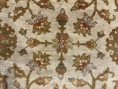 4'2"x6' Fine Hand-Knotted 100% Wool Pile All-Over Area Rug - Carpet