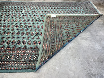9'2"x12'2" Hand-Knotted 100% Wool Pile Bokhara Design Carpet - Area Rug