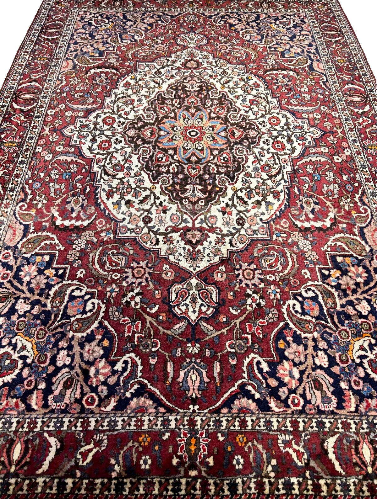 7'0"x10'3" Hand-Knotted 100% Wool Pile Bakhtiarie Carpet - Area Rug