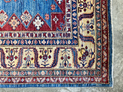 9'6"x11'7" Hand-Knotted 100% Wool Pile Kazak Design Carpet - Area Rug