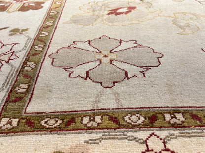 7'0"x9'3" Hand-Knotted 100% Wool Pile Indian Arut Carpet - Area Rug