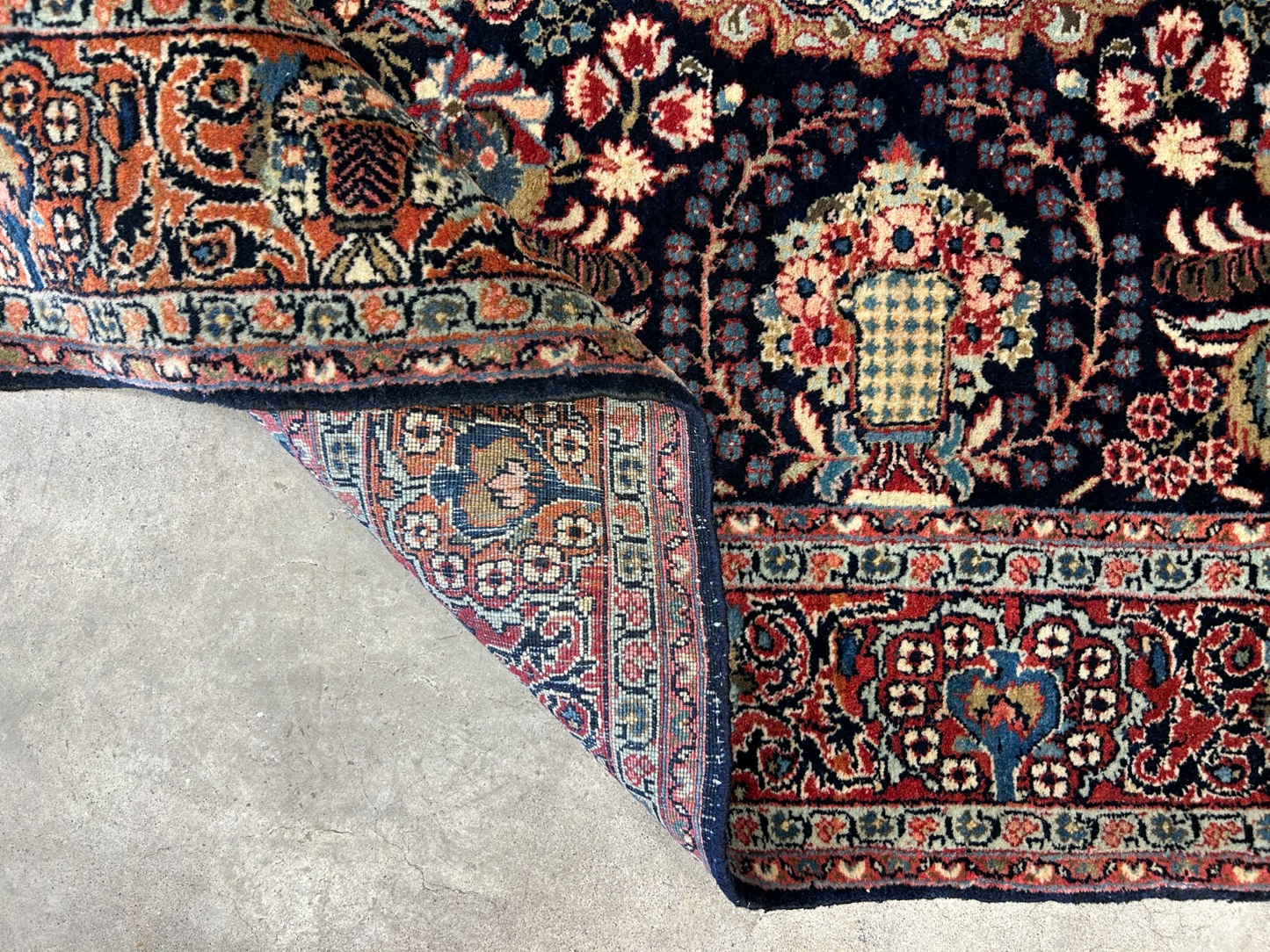 4'8"x7' Antique Hand-Knotted 100% Wool Pile Josane Area Rug - Carpet