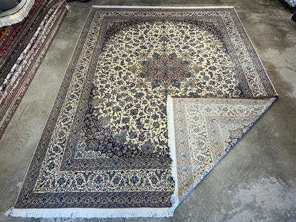 10'3"x14'1" Extra Fine Hand-Knotted Wool & Silk Naine Rug