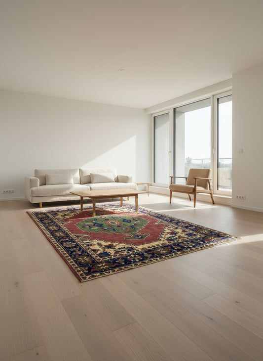 6'6"x 8'3" Hand-Knotted 100% Lamb Wool Carpet - Afghan Area Rug