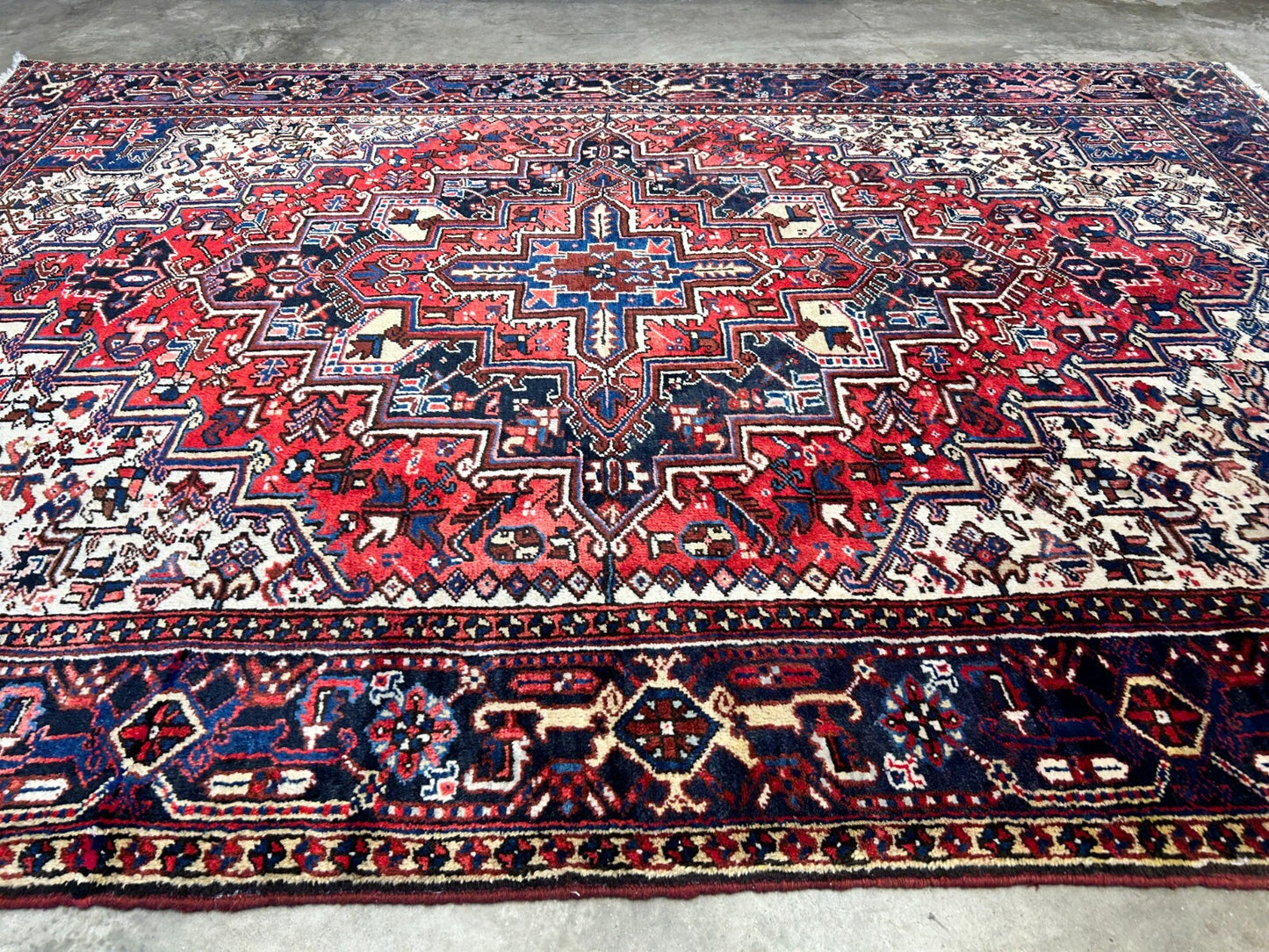 7'2"x10'1" Hand-Knotted 100% Wool Herize Carpet - Area Rug