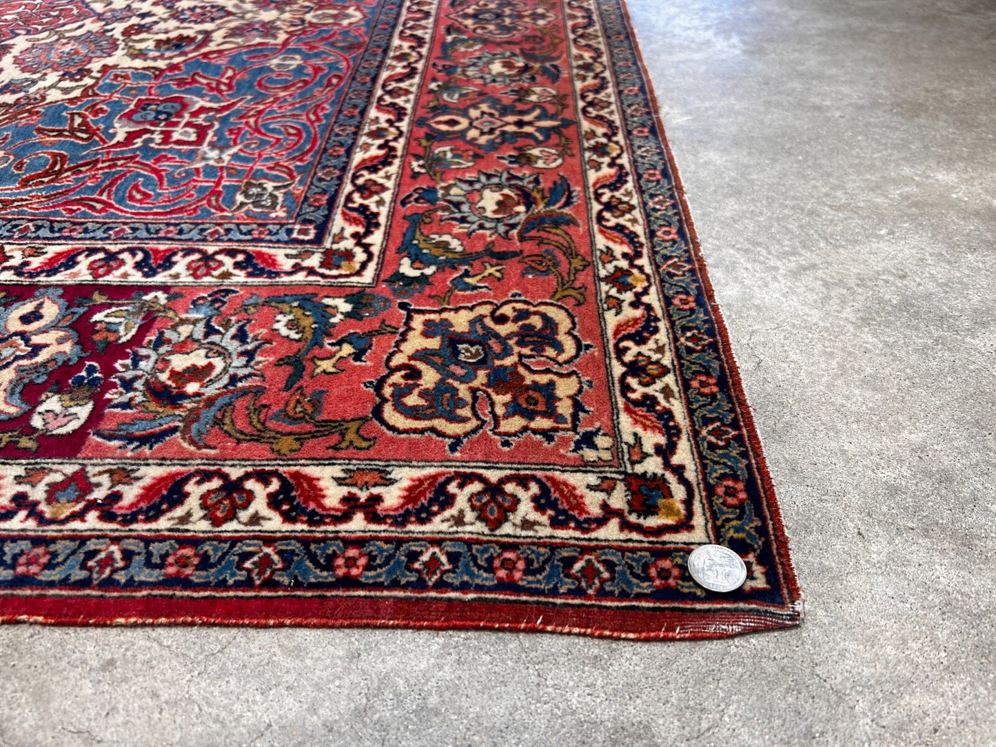 4'10"x6'7" Collector Antique Very Fine Hand-Knotted 100% Wool Isfahane Rug