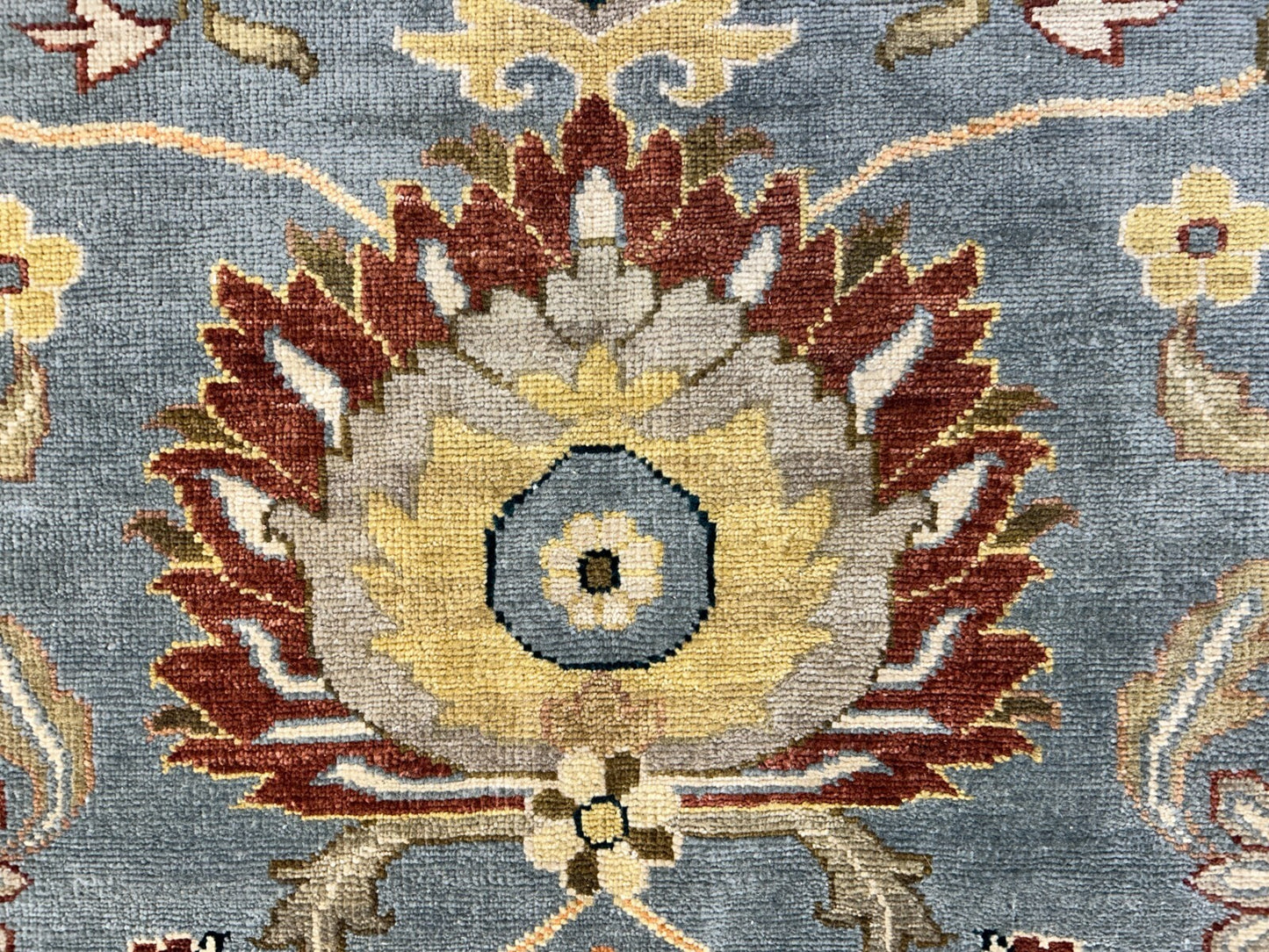 9'x12' Hand-Knotted 100% Wool Pile Mahal Design Carpet - Area Rug