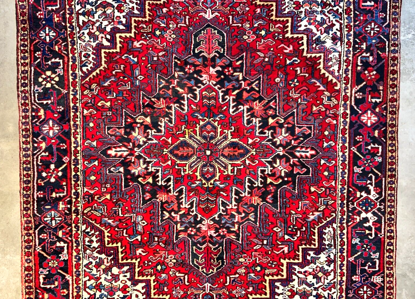 7'8"x11'5" Hand-Knotted 100% Wool Pile Herize Rug