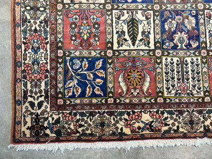 6'6"x10'0" Hand-Knotted 100% Lamb Wool Bakhtiarie Carpet - Area Rug