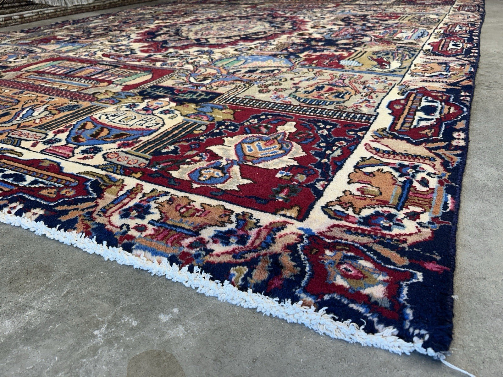 8’2”x11’2” Antique Hand-Knotted 100% Wool Pile Tabrize Area Rug - Carpet