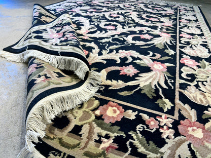 6'x9'2" Hand-Knotted 100% Wool Pile Indo-Tabati Carpet - Area Rug