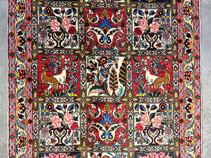 3'5"x5'2" Hand-Knotted 100% Lamb Wool Bakhtiarie Carpet - Area Rug