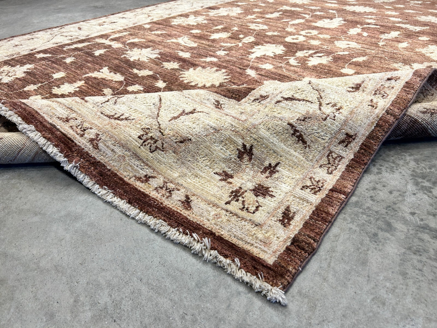 6'7"x9'5" Hand-Knotted 100% Wool Pile Pishawar Oushak Carpet - Area Rug