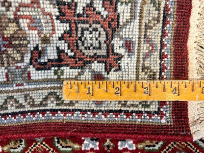 3'2"x5' Hand-Knotted Wool & Silk Tabrize Mahi Rug - Area Carpet