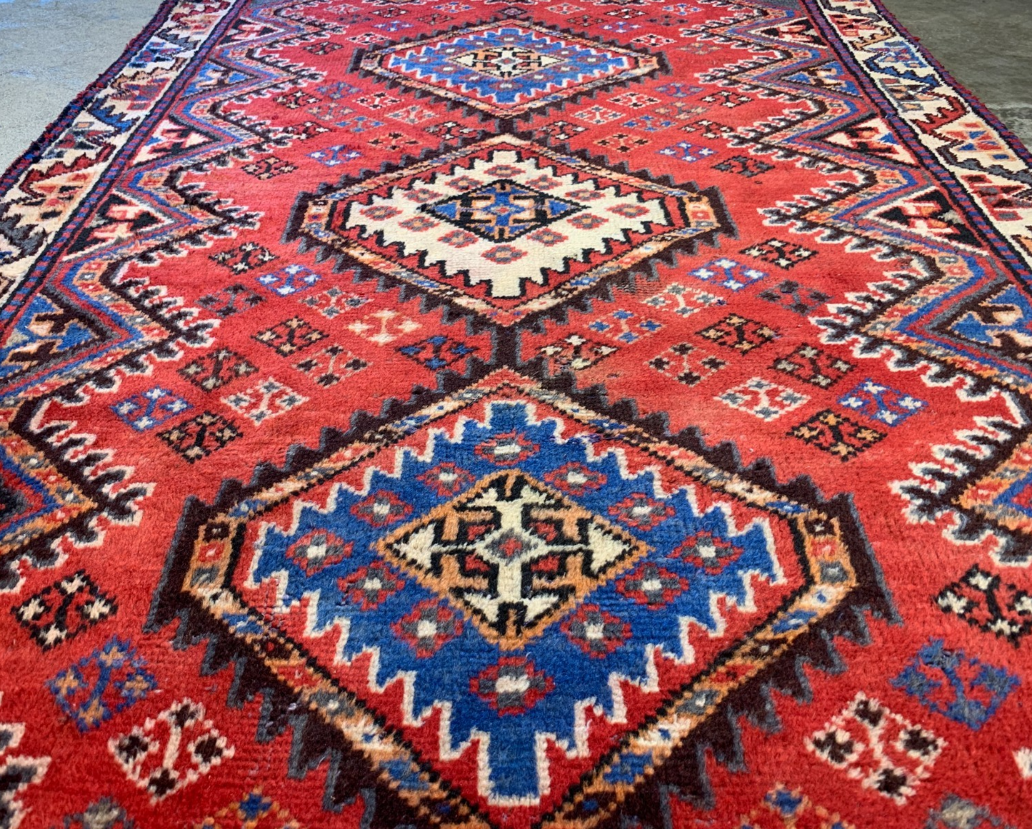 4'0" x 6'3" Hand-Knotted 100% Wool Pile Yalameh Area Rug - Carpet