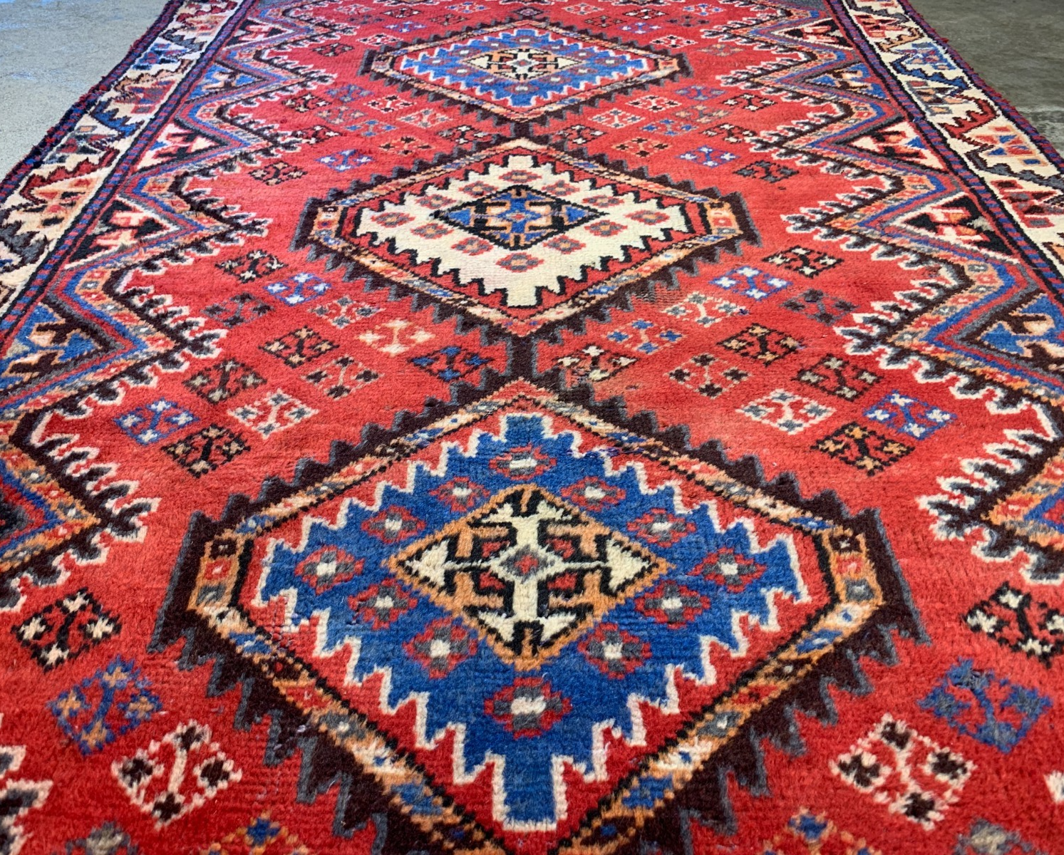 4'0" x 6'3" Hand-Knotted 100% Wool Pile Yalameh Area Rug - Carpet