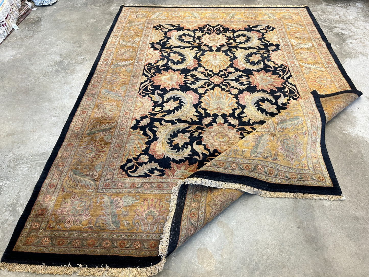 9' x 12' Hand-Knotted 100% Wool Carpet - Indian Agra Area Rug