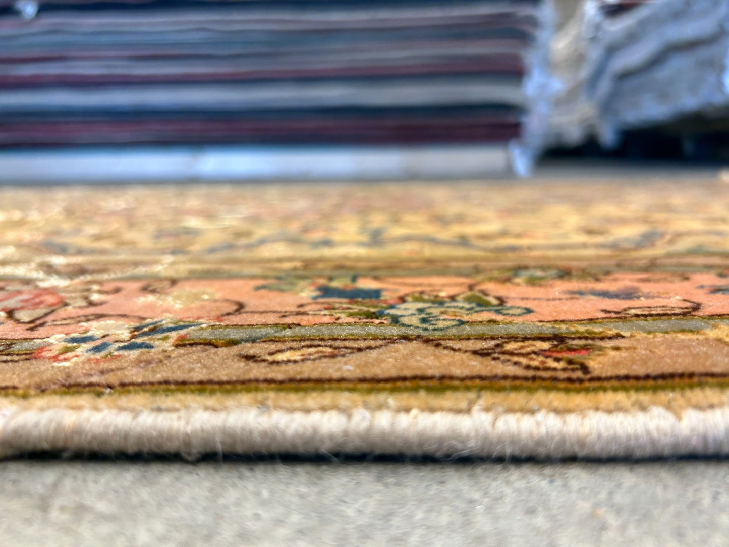 3'4"x6' Very Fine Hand-Knotted Wool & Silk Tabrize Rug