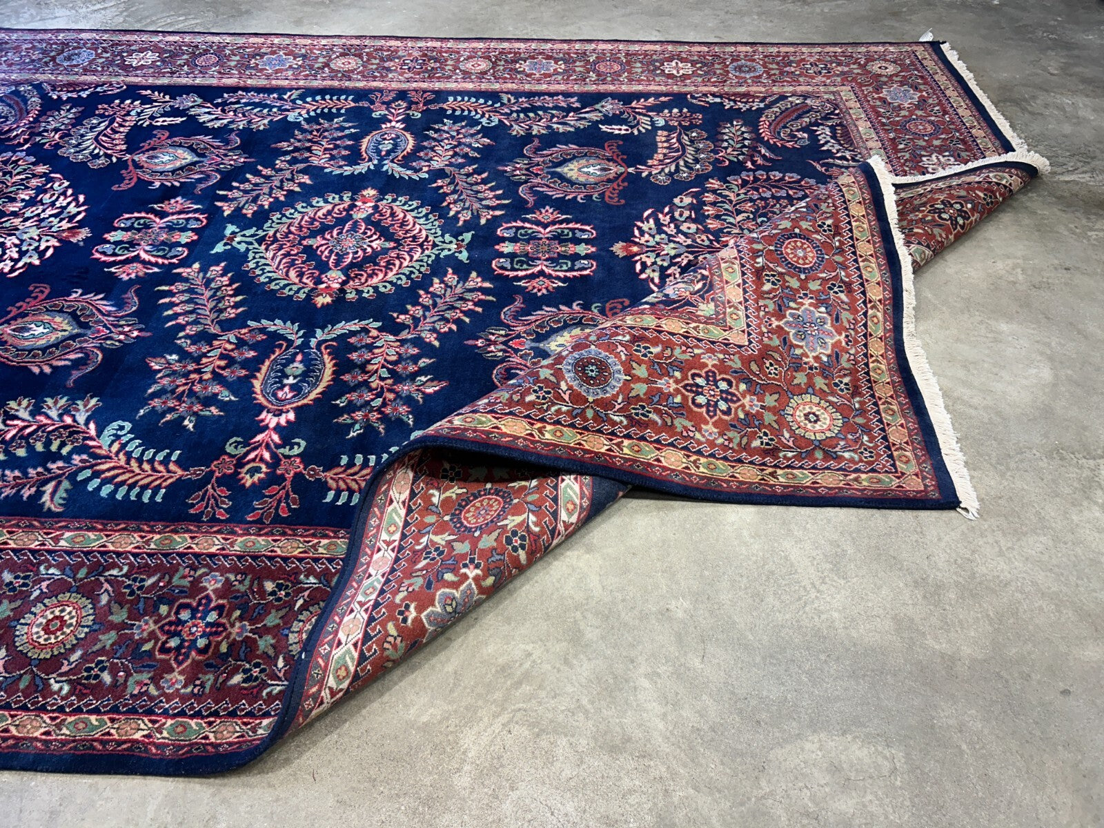 8'9"x12'1" Hand-Knotted 100% Wool Pile IndoSarouke Rug