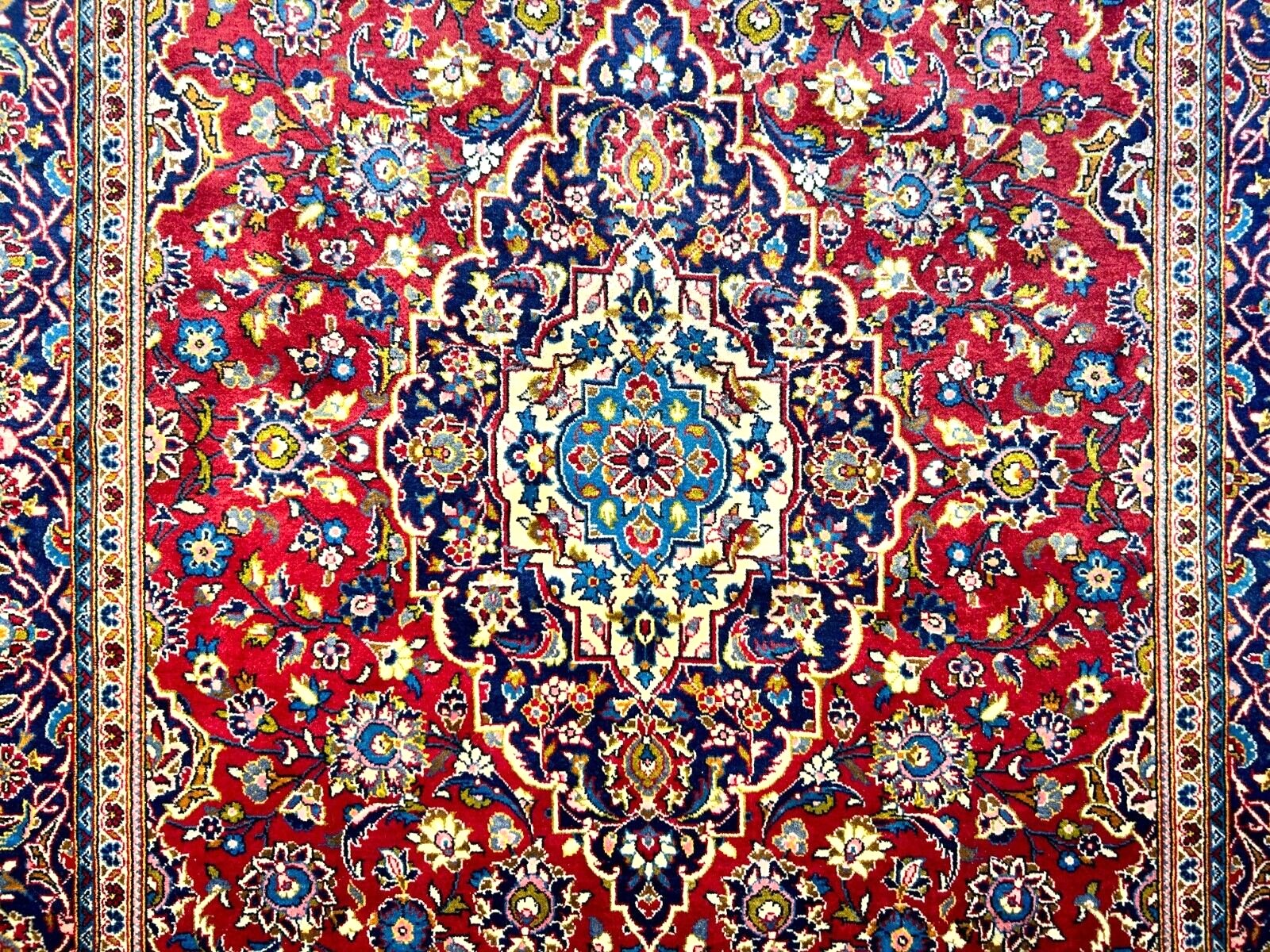 6'4"x9'11" Hand-Knotted 100% Wool Pile Kashanne Carpet - Area Rug