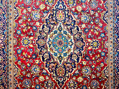 6'4"x9'11" Hand-Knotted 100% Wool Pile Kashanne Carpet - Area Rug