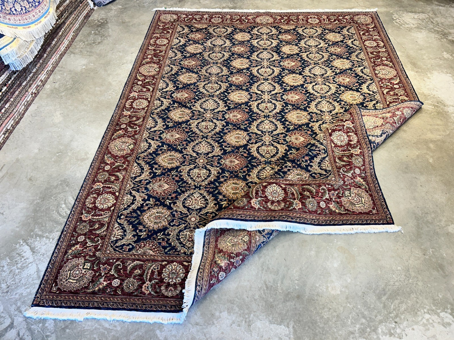 9'x12'2" Hand-Knotted 100% Wool Pile Oriental Rug