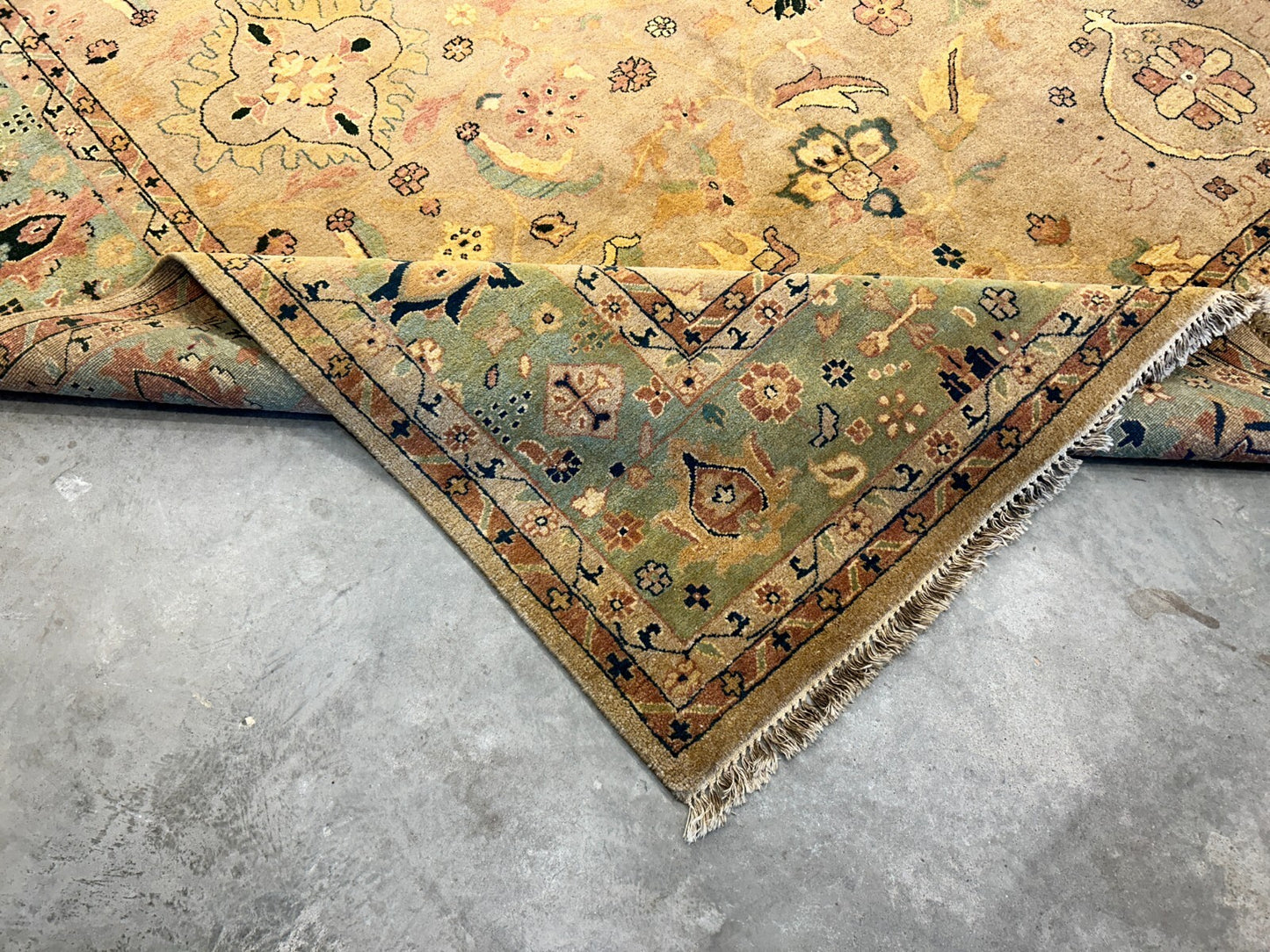 9'x12' Hand-Knotted 100% Wool Pile Hamadane Design Carpet - Area Rug