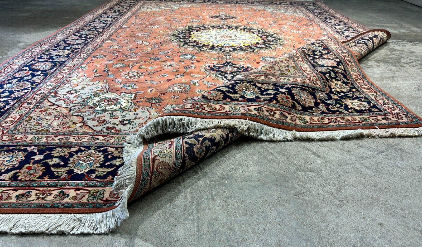 6'9"x10'2" Fine Hand-Knotted Wool & Silk Blend Tabrize Carpet - Area Rug