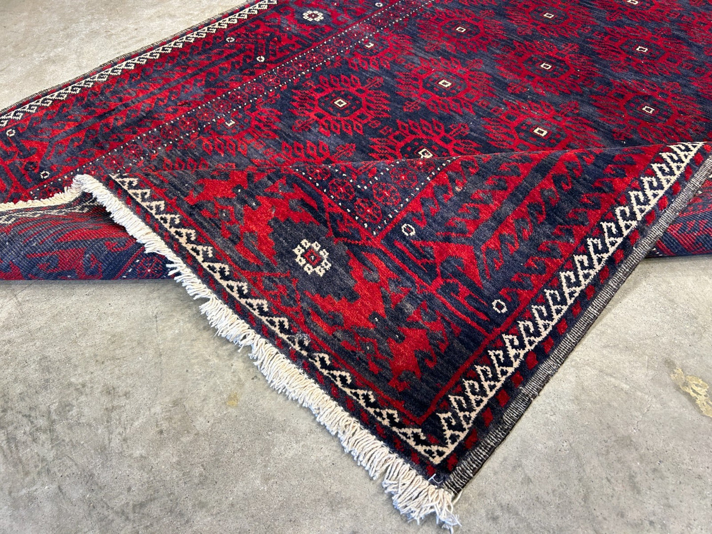 3'8"x6'7" Hand-Knotted 100% Wool Pile Balouchi Area Rug - Carpet
