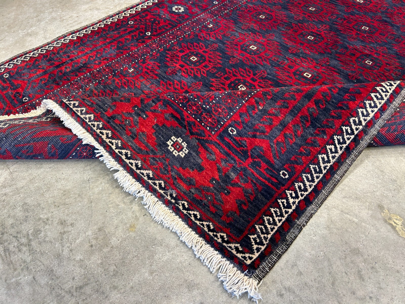 3'8"x6'7" Hand-Knotted 100% Wool Pile Balouchi Area Rug - Carpet