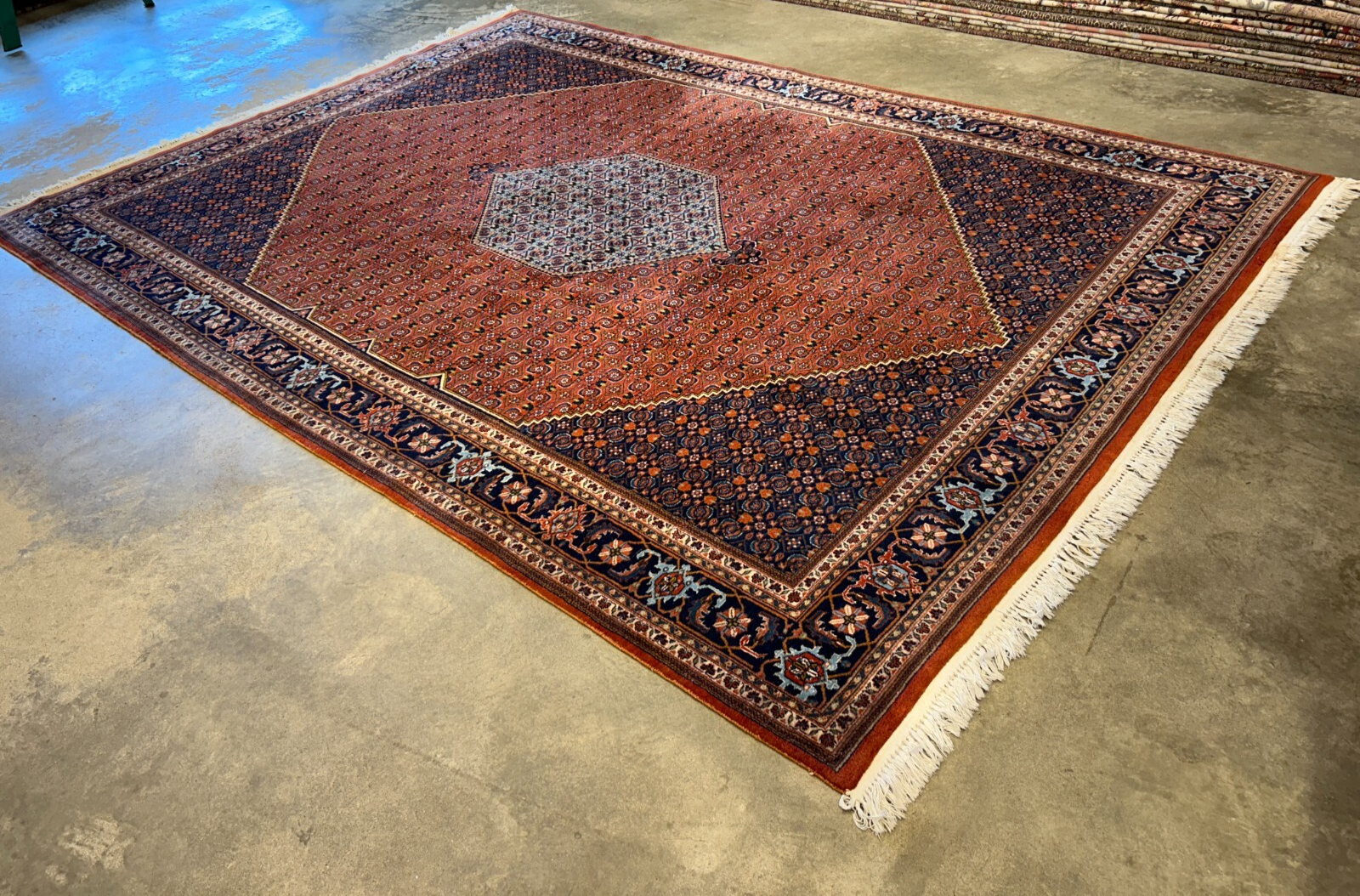 8'6"x12' Hand-Knotted 100% Wool Pile IndoBijar Rug