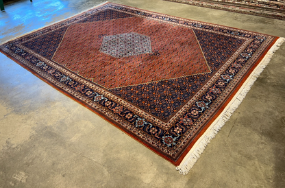 8'6"x12' Hand-Knotted 100% Wool Pile IndoBijar Rug