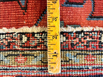 Collector Item - 9'x11'6" Hand-Knotted 100% Wool Pile Serapie Carpet - Area Rug