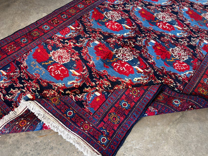 4'9" x 10'0'' Hand-Knotted 100% Lamb Wool Pile Sennehe Area Rug - Carpet