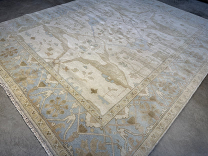 8'x10' Hand-Knotted 100% Lamb Wool Oushak Carpet - Area Rug