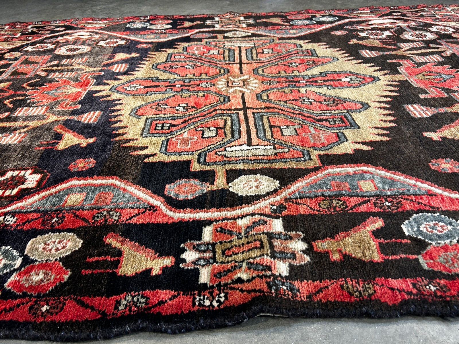 4'9" x 10'8" Hand-Knotted 100% Wool Pile Nahavande Area Rug - Carpet