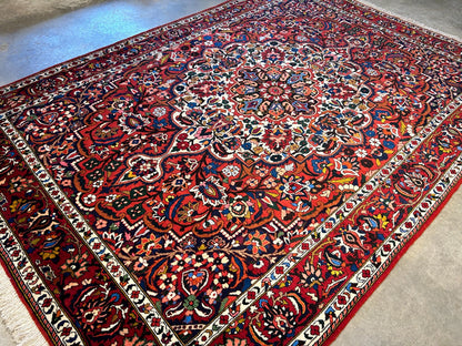 6'11"x9'8" Hand-Knotted 100% Wool Pile Bakhtiarie Carpet - Area Rug