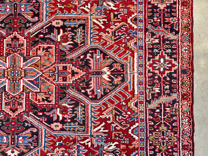 7'10"x11'4" Hand-Knotted 100% Wool Pile Herize Rug